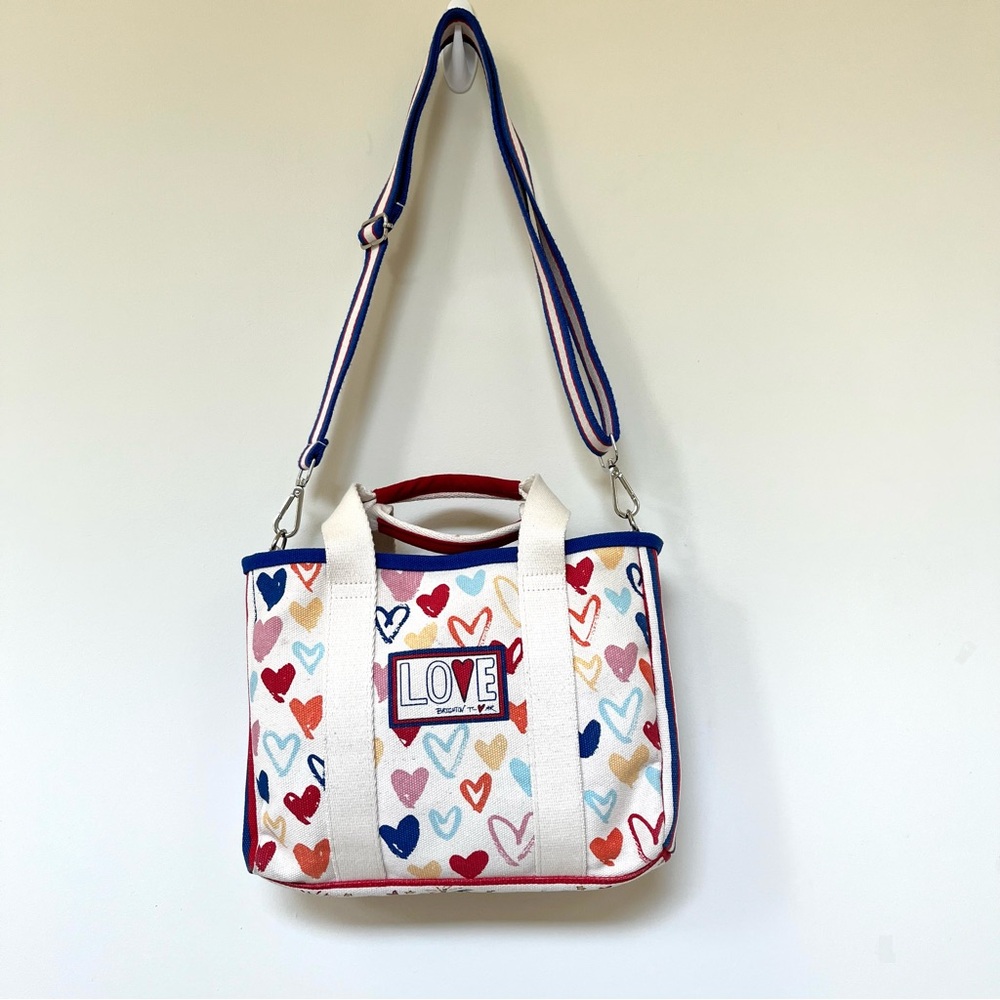 Brighton ~ Red White & You ~ Crossbody Mini CanvasTote ~ Fireworks Hearts Love